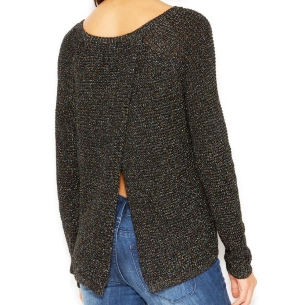 RACHEL RACHEL ROY Black Multicolour Metallic Open Back Sweater